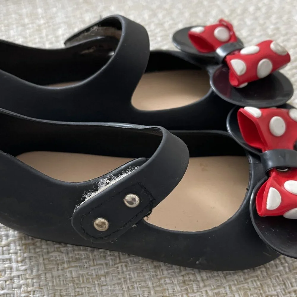 First Walker Shoe IFANS baby shoes Black plastic shoes Disney's shoes size 6